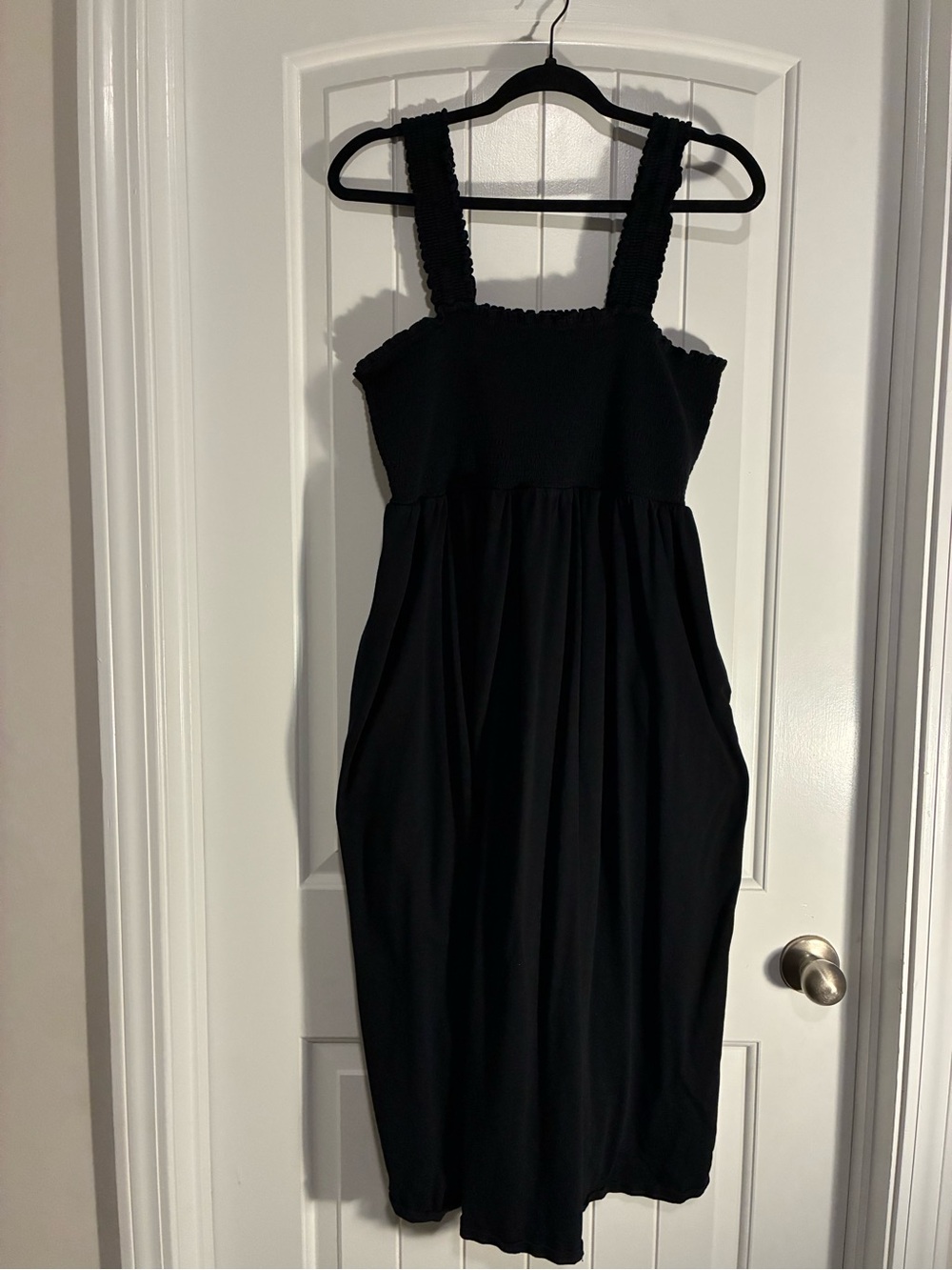 Old Navy Black Smocked Dress with Wide Straps